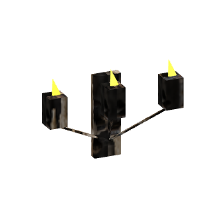 Prévia 3D de Candelabro gótico triplo